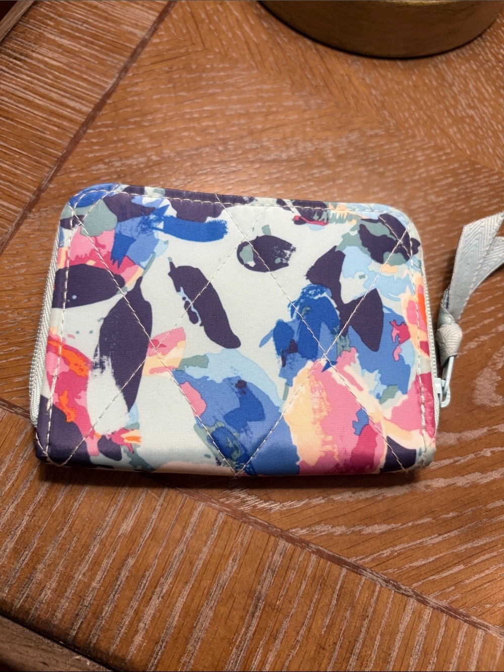 Vera Bradley Floating Blossoms Zip Around Mini Wallet